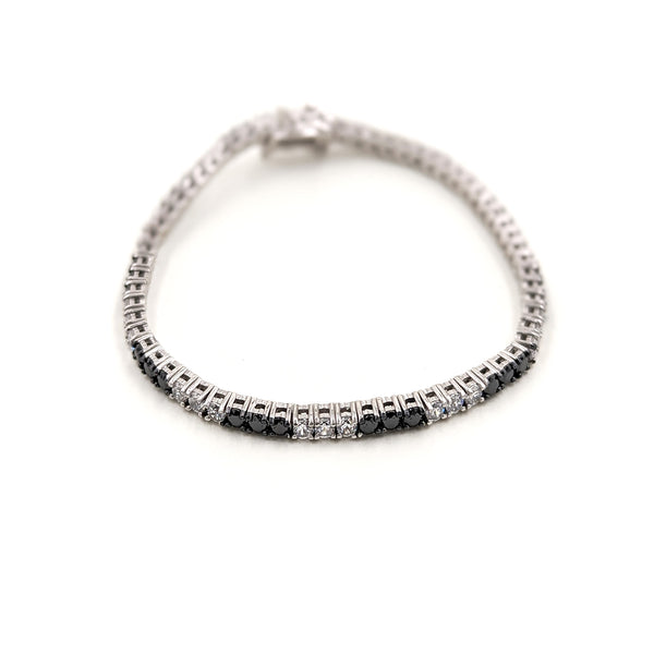Tennis Bracelet-Sterling Silver with CZ