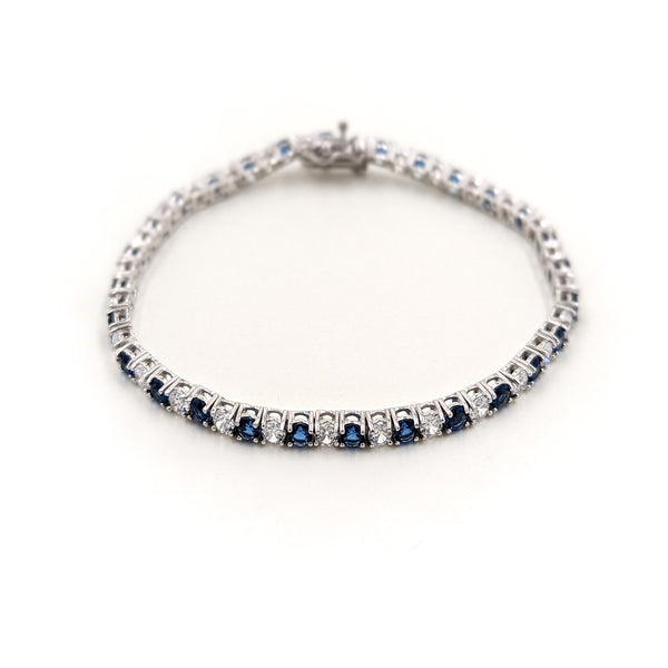 Tennis Bracelet-Sterling Silver with CZ
