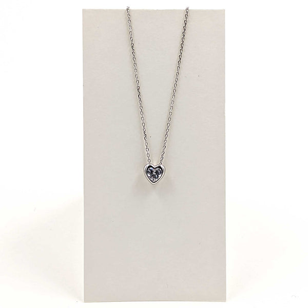 Necklace with CZ Heart-Sterling Silver