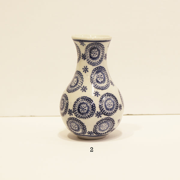 Bulb Vase-Blue/White