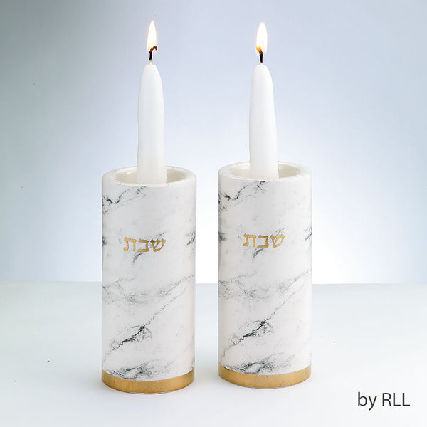 Ceramic Shabbat Candlestick Set