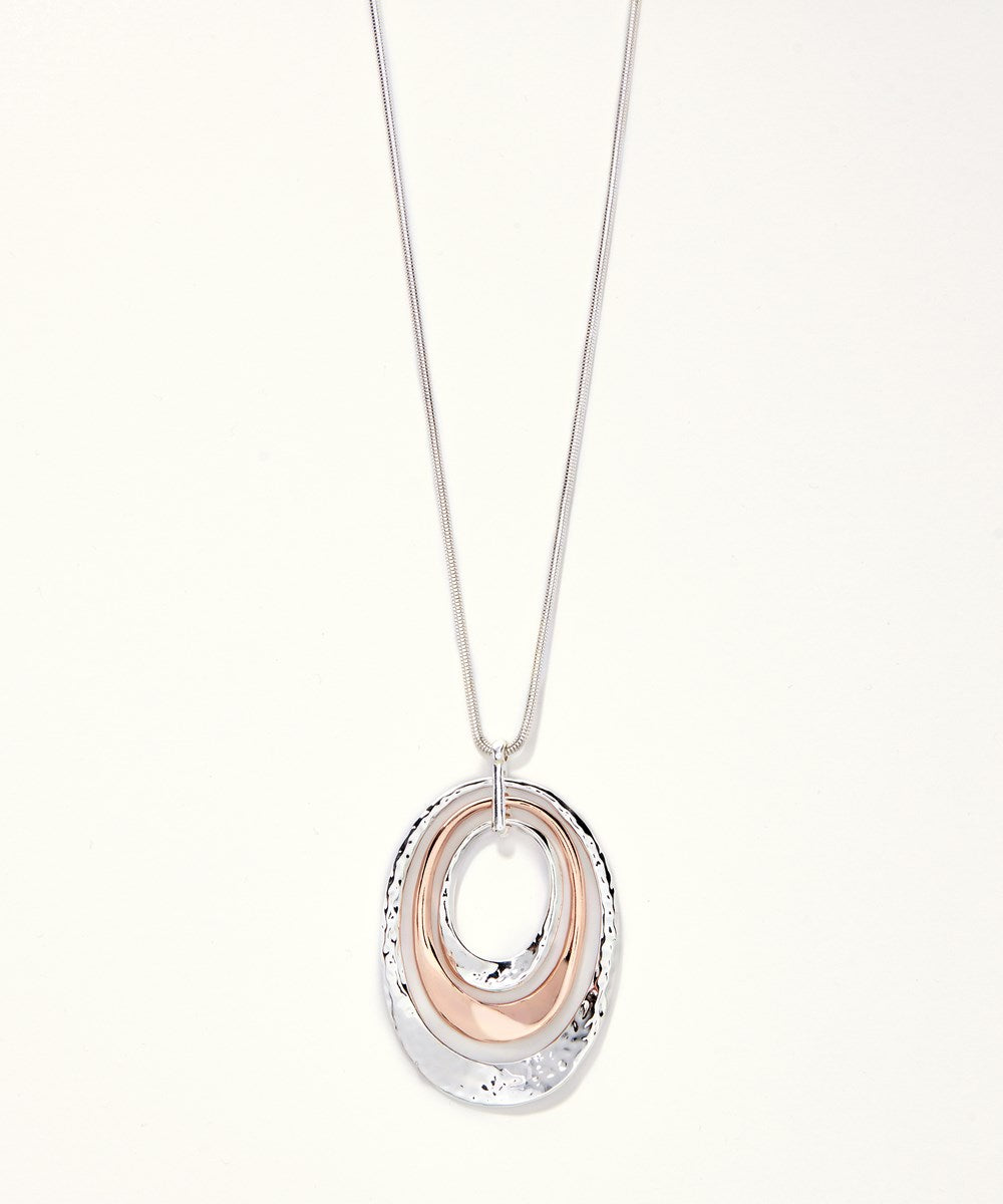 Necklace with Hammered Ovals