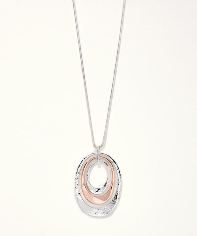 Necklace with Hammered Ovals