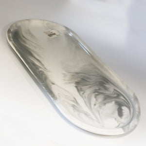 Oval Plate - 12" - Faux Marble Finish
