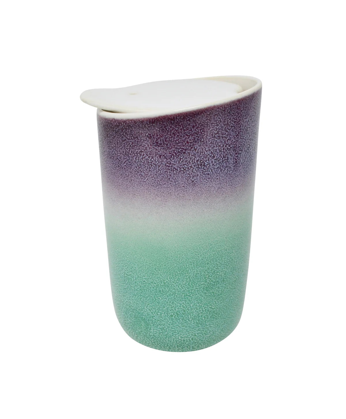 Coffee Glass w/Cover-Turquoise