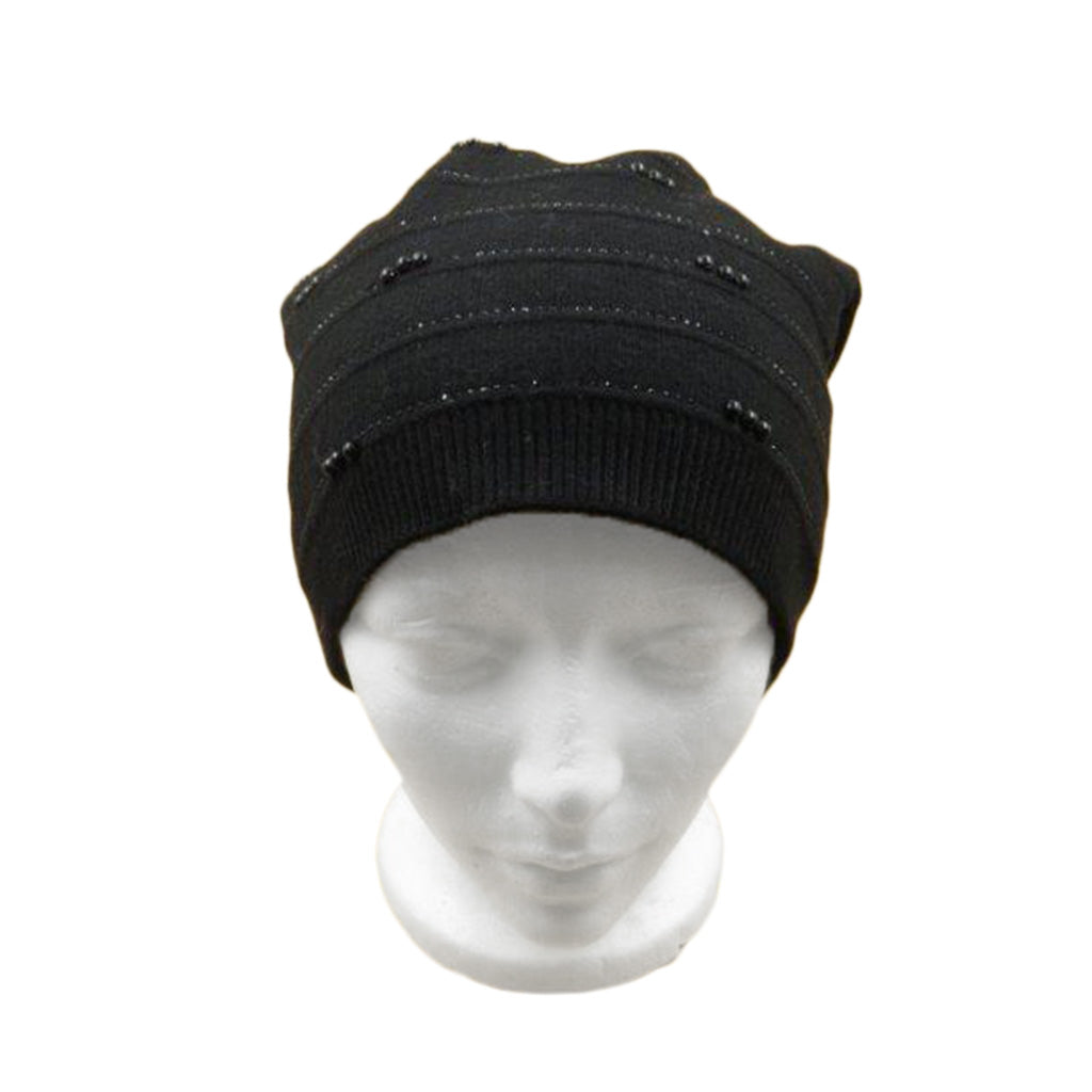 Hat- Black with Beads