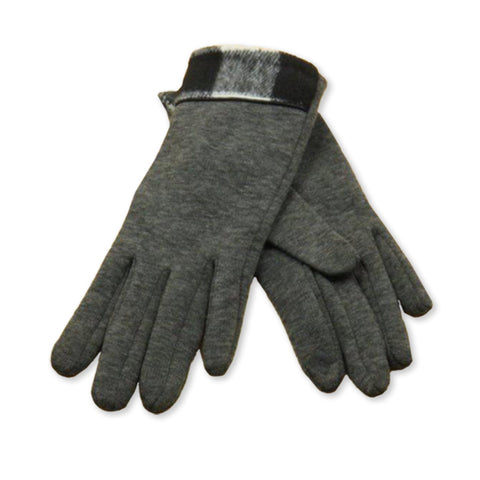 Glove- Grey with Black/white Plaid