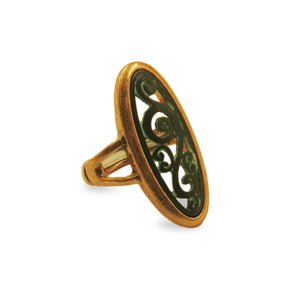 Ring- Oval with Filigree Design